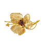 Tiffany & Co. Ruby Leaf Gold Brooch | 1stdibs.com