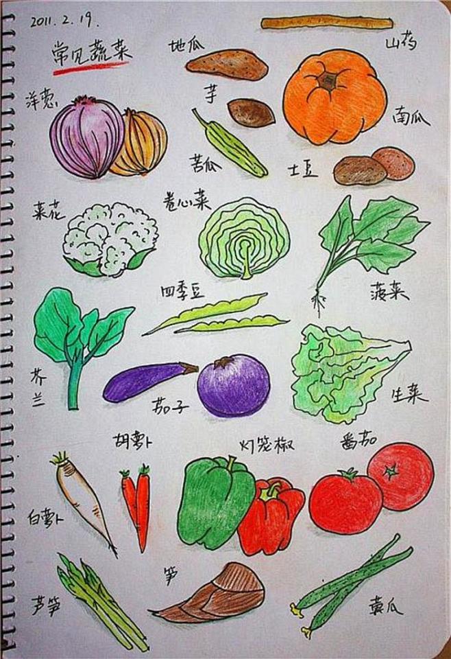 儿童手绘菜谱图片