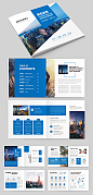蓝色画册企业宣传册设计模板-众图网