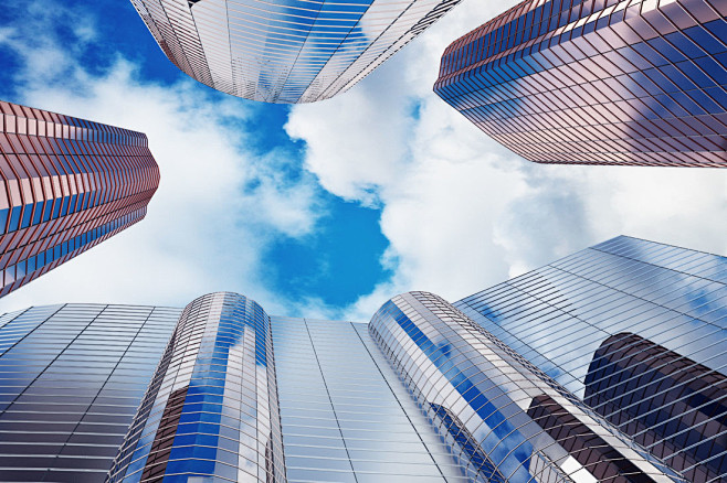 办公楼仰视图商务楼仰视图仰视图