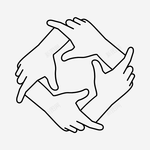 团结协作双手图标免费下载页面网页平面电商创意素材