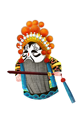 国潮风京剧角色花脸项羽插画插画人物元素图片设计素材