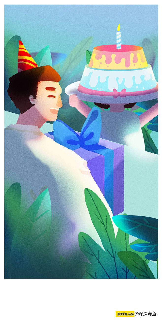 爸爸生日贺卡插画