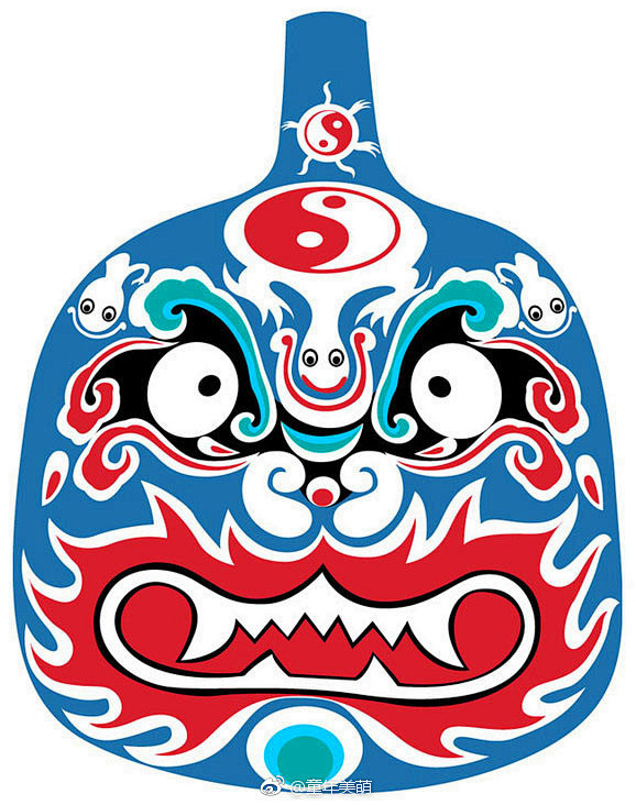 中国民间文化艺术社火马勺脸谱欣赏1儿童美术教育教程资料6767