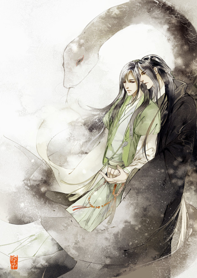 耽美小说插画遇蛇by溯痕伊墨沈清轩季玖柳延被一盏热茶淋身就如一盆