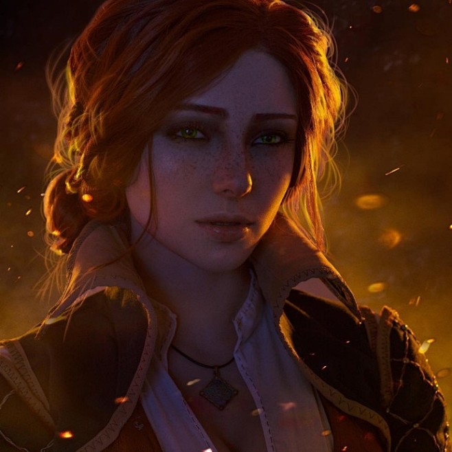 twitter用户ostatniatawerna合成的电视剧巫师特莉丝扮演者anna