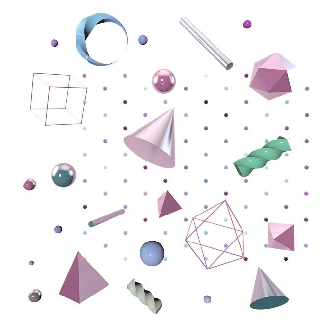 c4d粉色紫色蓝三维立体几何矢量图形元素moegver