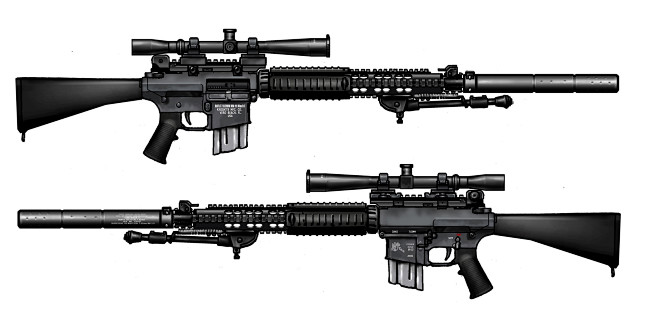 #SR25 KAC SR-25 - ヘンシャコ的插画 - 