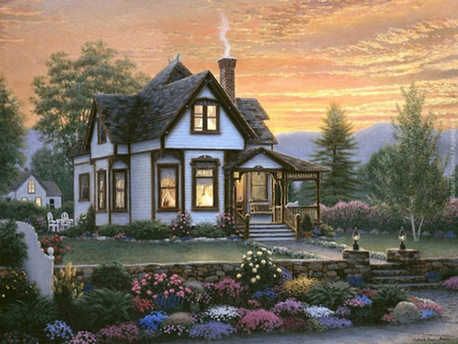 唯美意境下的梦幻小屋插画壁纸图片12风景壁纸55壁纸大全