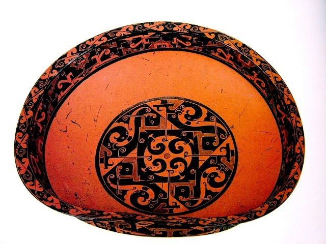 彩绘凤纹盘战国楚国