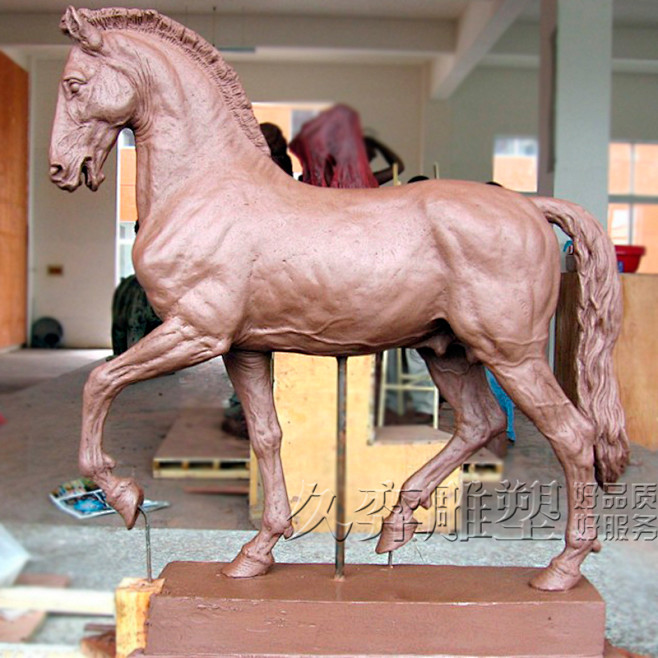 动物马泥塑定做大型泥塑模型玻璃钢树脂铸铜雕塑城市园林雕塑tmallcom