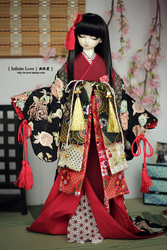 无限爱三分bjd用留袖和服花魁装束千轮咲き售完展示淘宝网