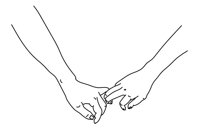 情侣手牵手十指相扣简易矢量线稿插画派卡西原创作品视觉中国shijueme