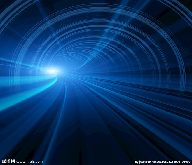 蓝色科技感动感时光隧道背景