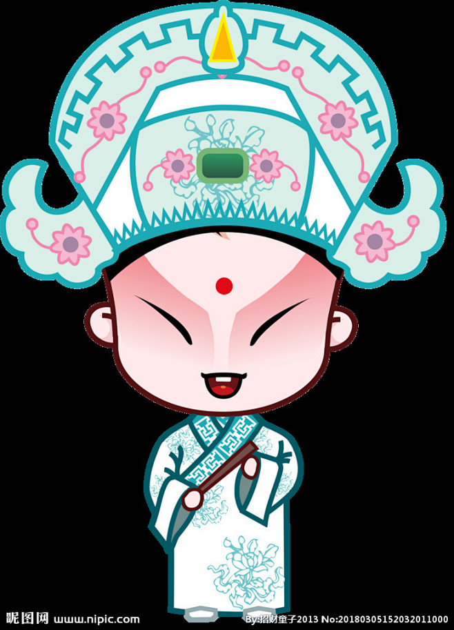 招财童子q版京剧卡通人物小生