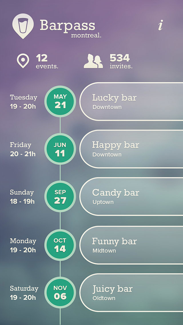 barpass时间轴设计 - 手机界面 - 黄蜂网woofeng.cn