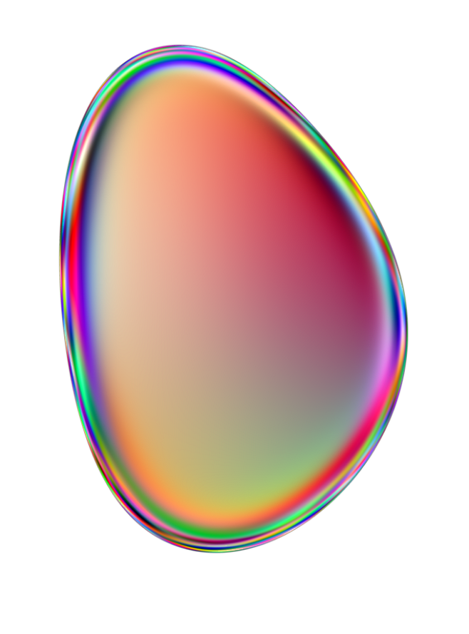 赛博朋克酸性风炫彩色渐变琉璃圆形椭圆立体png元素