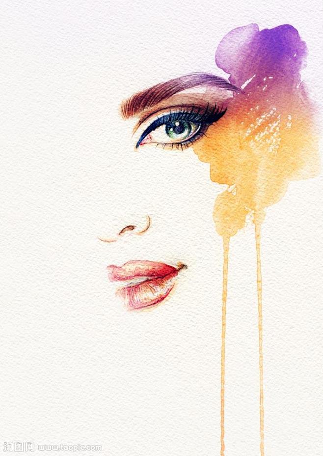 漂亮的女人彩绘画