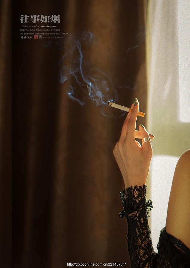 人像摄影抽烟的女人往事如烟
