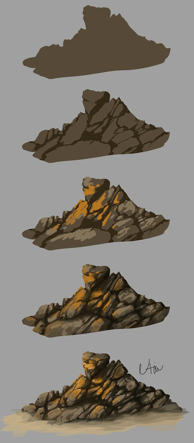岩石画法质感图片