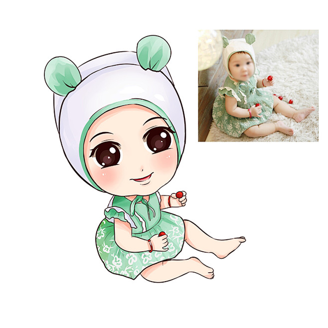 小孩儿童q版头像人物漫画卡通形象设计diy漫画插画宝宝画像