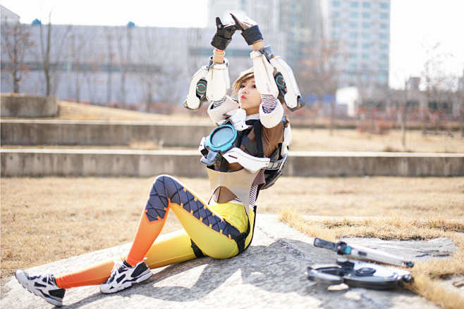 守望先锋猎空紧身裤美女高还原度cosplay