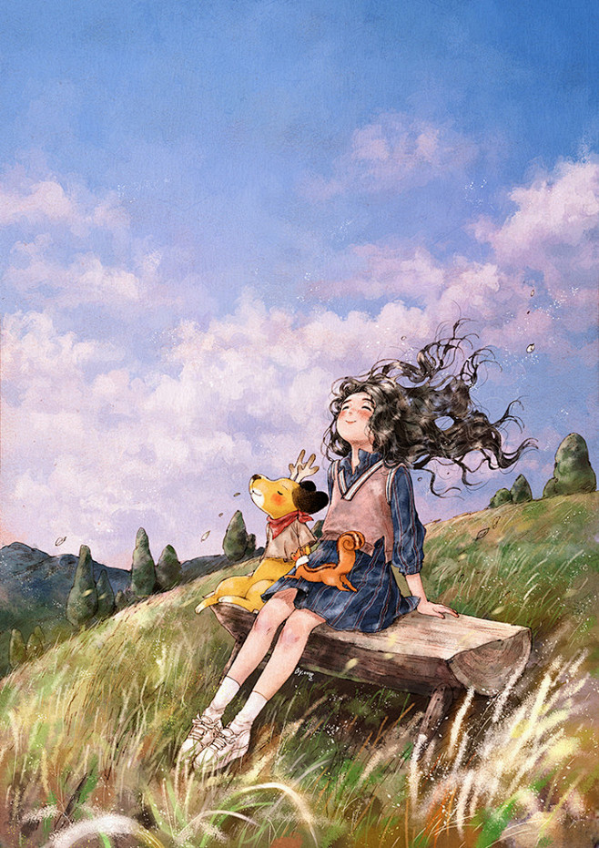 森林女孩日记系列插画插画师韩国插画家aeppol