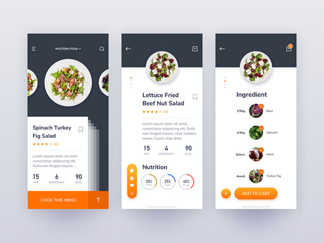 Come Across Food UI dark ui food