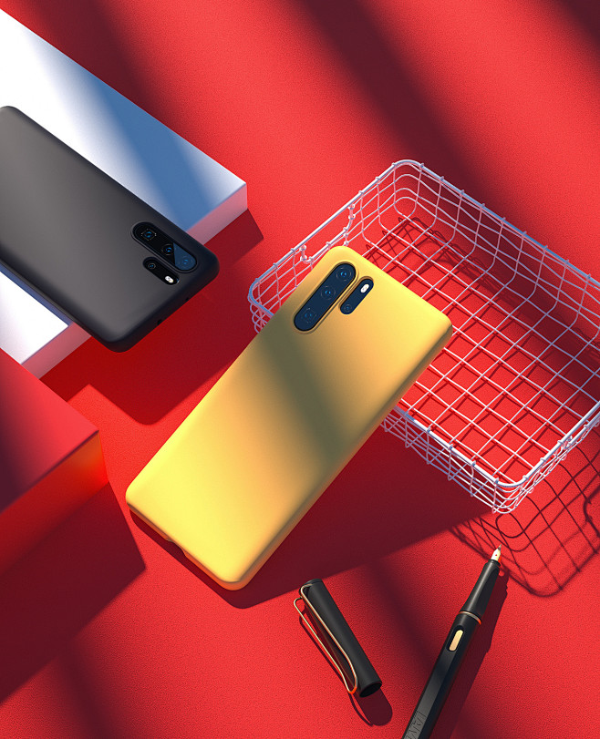 P30 Pro 液态硅胶壳渲染表现|三维|场景|Firefox