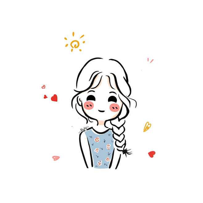 头像卡通女生简笔画