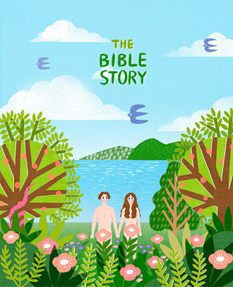 上帝造人 亚当夏娃 圣经故事 插画插图设计