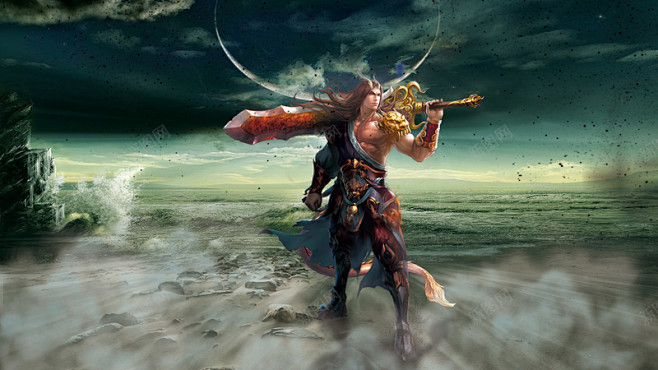 龙人合成图背景桌面高清素材人物十二生肖玄幻背景龙人背景设计图片