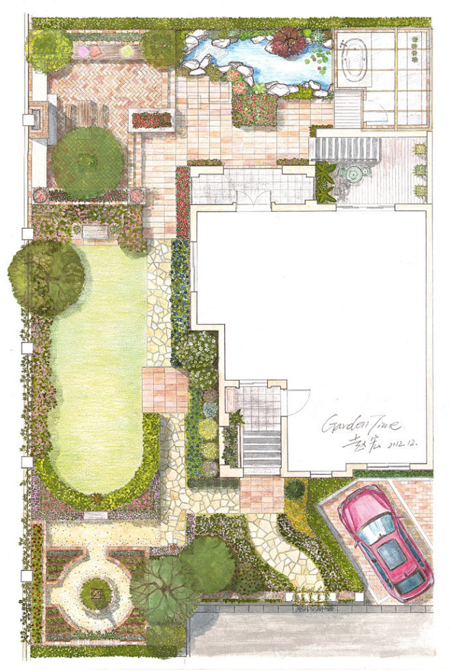 庭院設計手繪庭院設計圖