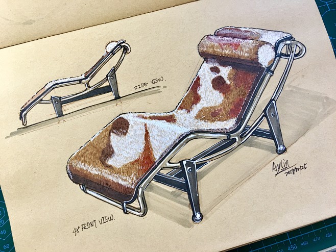 牛皮躺椅临摹产品设计手绘产品设计草图工业设计手绘工业设计考研产品