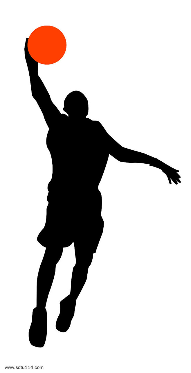 运动人物黑色剪影篮球