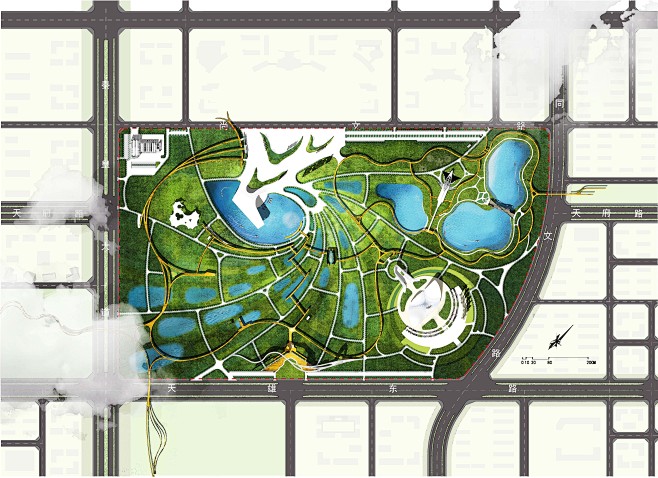 沣西新城中央海绵公园总平面