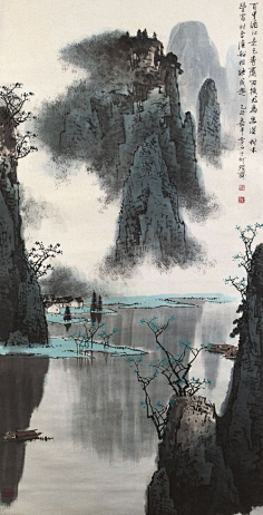 云集景附采集到E平面-水墨山水/工笔花鸟