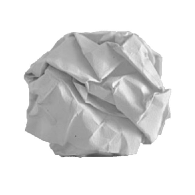 皱皱巴巴的一团纸