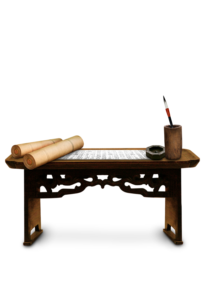 古桌子古代书桌琴棋书画笔墨纸砚