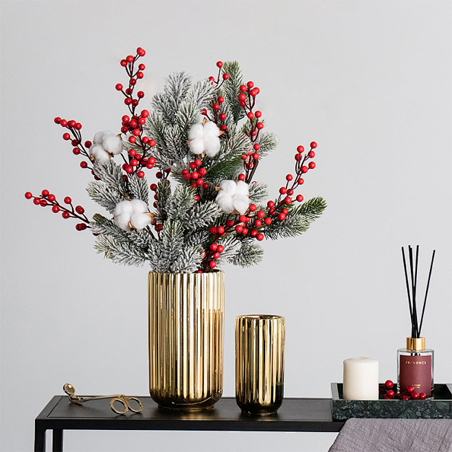 花艺-花瓣网|陪你做生活的设计师 | 节日仿冬青果花艺套餐-淘宝网