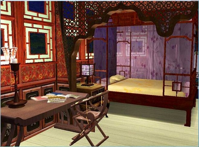 古代建筑古代房屋古代街道古代古风场景背景风景农家小院竹屋