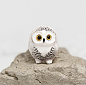 RESERVED for Hannah Snowy Owl Figurine OOAK Handmade Polymer Clay Animal Totem