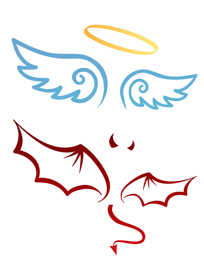 天使恶魔png 免抠素材