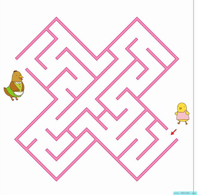 小鸡找妈妈迷宫图