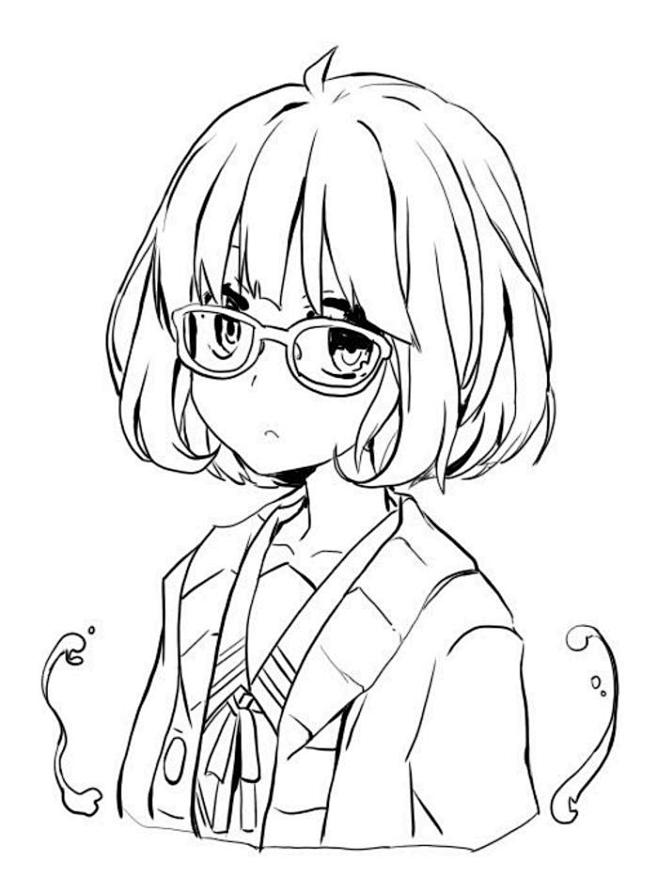 线稿动漫黑白素材插画手帐果冻