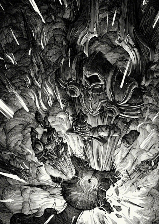 加拿大法国插画师nicolasdelort的黑白画作以前看过几幅还以为是直接