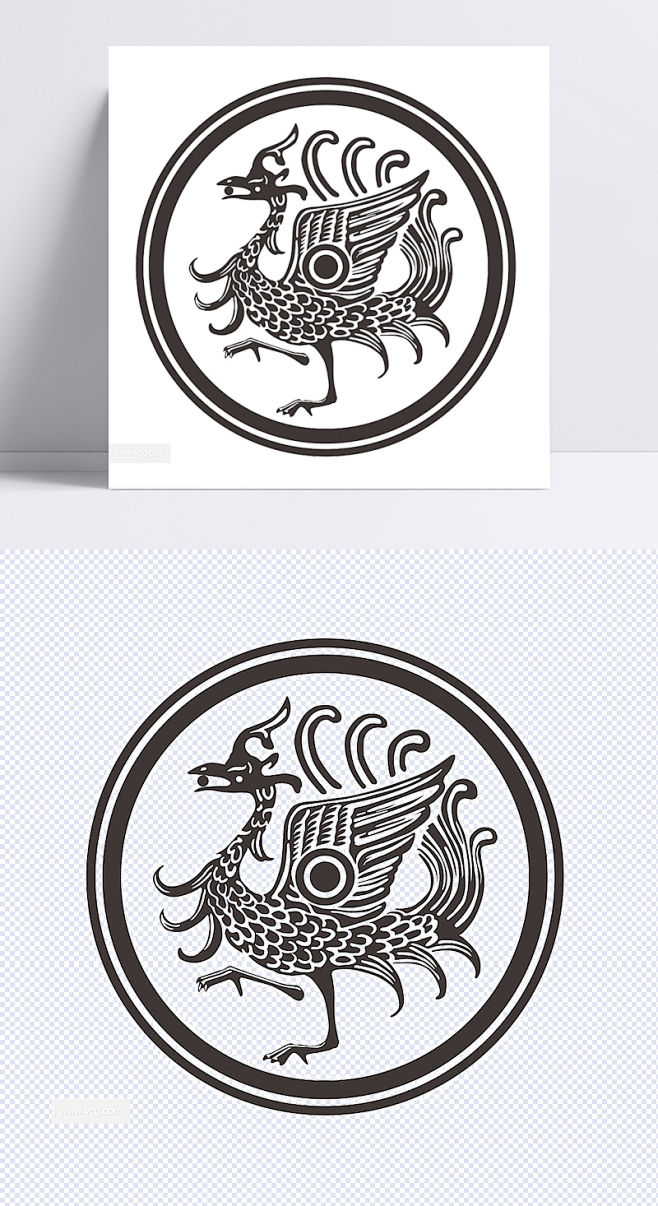 彝族图腾彝族图腾民族风中国风传统文化圆形凤凰彝族图腾花纹装饰元素