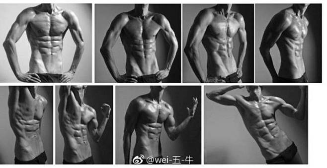 肌肉男上半身 男性人体动态素材 光影摄影
