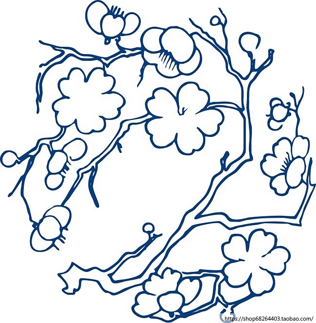 青花瓷图案元素免抠png下载