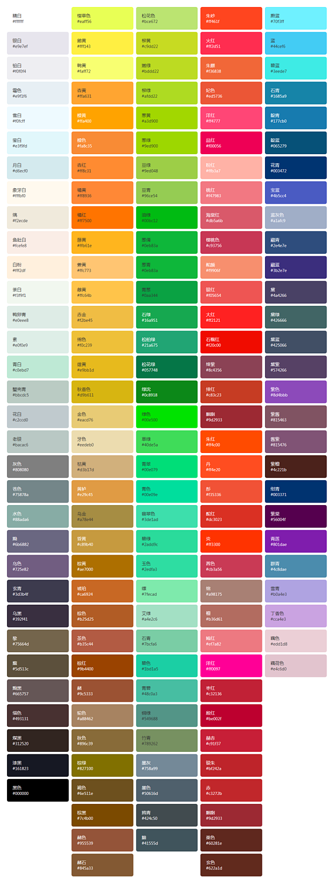 中国色彩中国传统色彩网页配色设计配色配色图表配色卡sdc优设网配色